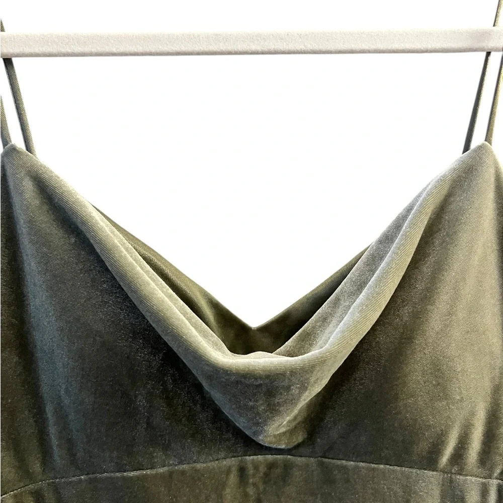 Jenny Yoo Saba Velvet Cowl Neck Slip Gown. Sage Green. Maxi Length. Size 2 - Picture 5 of 16